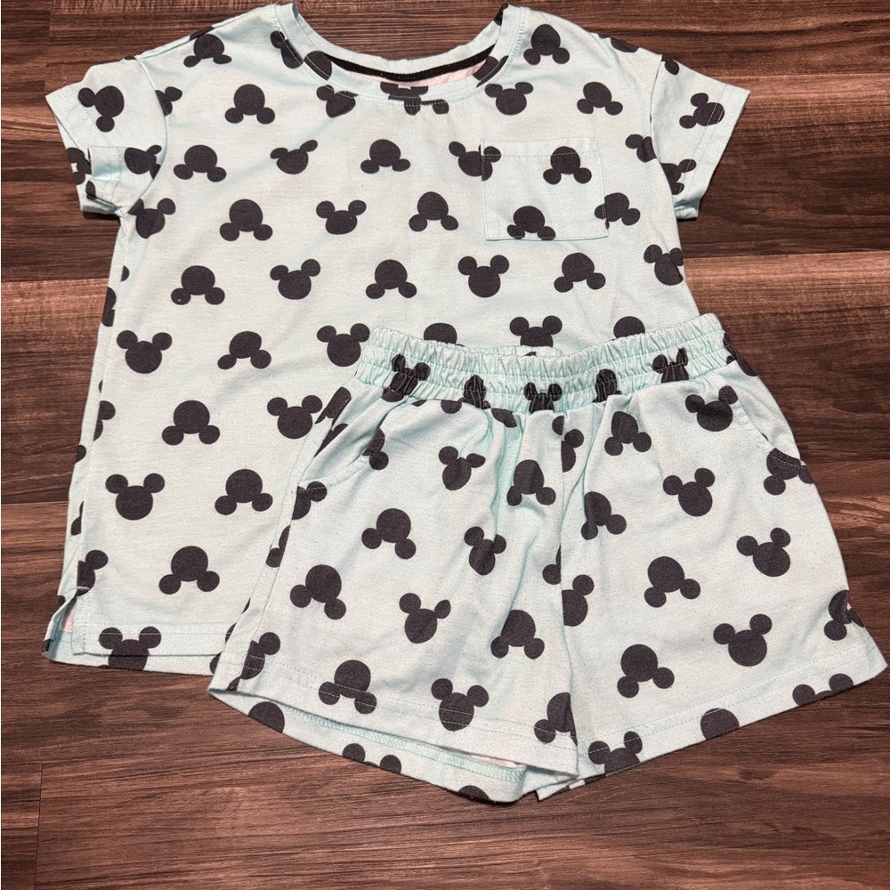 ✨3 for $15✨ Disney Light Blue and Black Mickey Short Pajama Set